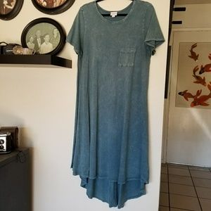 EUC Lularoe Carly Dress - Denim Acid Washef